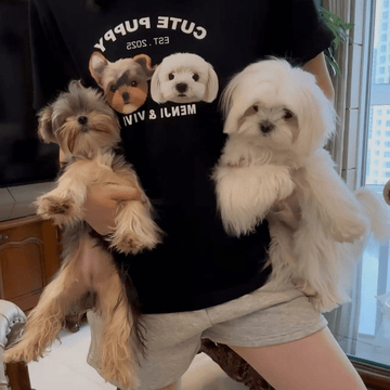 Custom Pet Portrait Print Tee – Black - Paw.Q