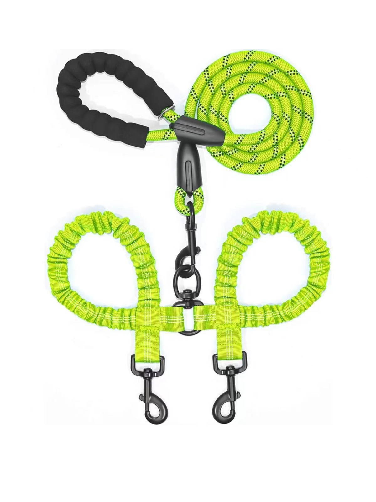 No Tangle Dual Leash – Green