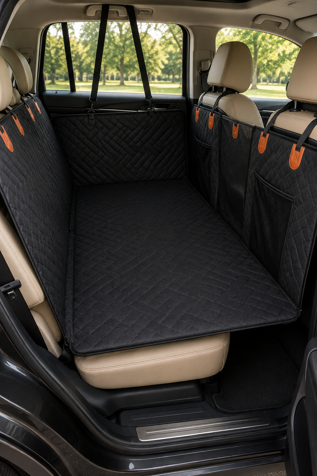 Hard-Bottom Dog Car Seat Extender - Black