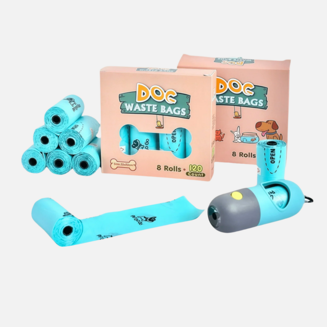 Biodegradable Dog Poop Bags -Blue - Paw.Q