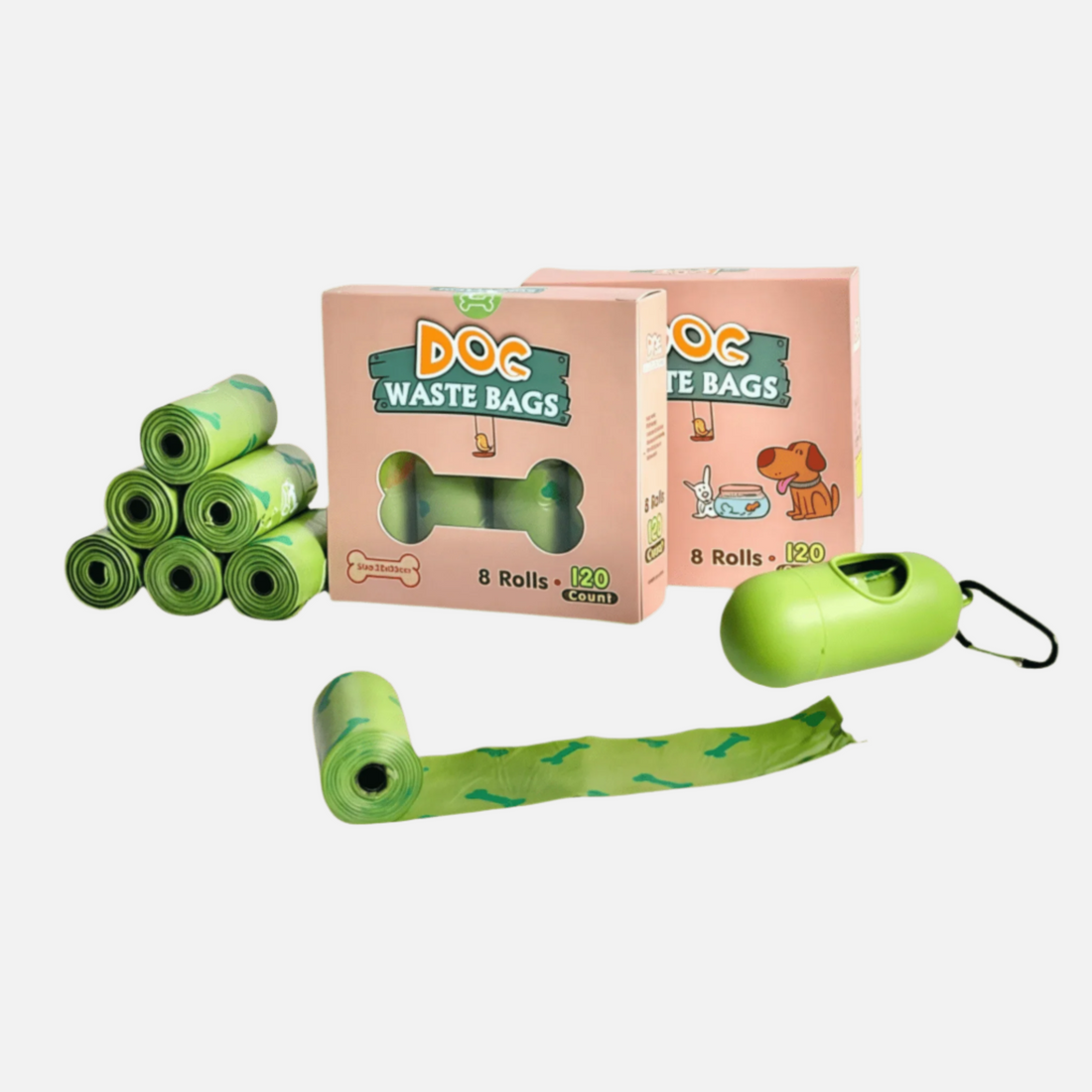 Biodegradable Dog Poop Bags(120 counts) - Green - Paw.Q